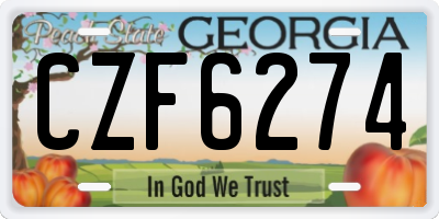 GA license plate CZF6274