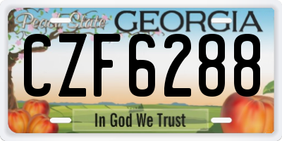 GA license plate CZF6288