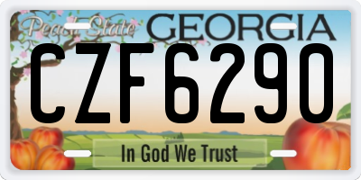 GA license plate CZF6290