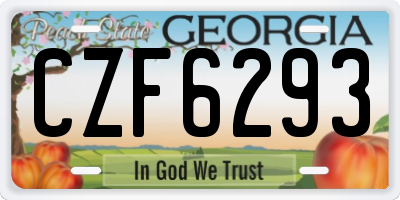 GA license plate CZF6293