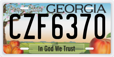 GA license plate CZF6370