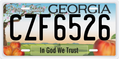 GA license plate CZF6526