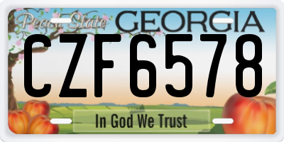 GA license plate CZF6578