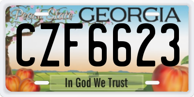 GA license plate CZF6623