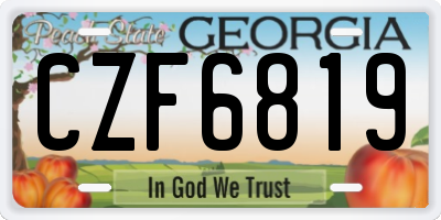 GA license plate CZF6819