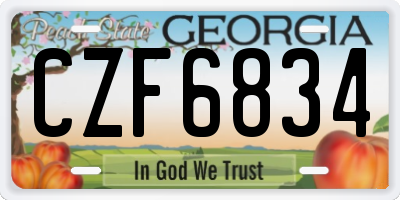 GA license plate CZF6834