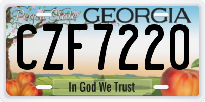 GA license plate CZF7220