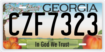GA license plate CZF7323