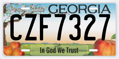 GA license plate CZF7327