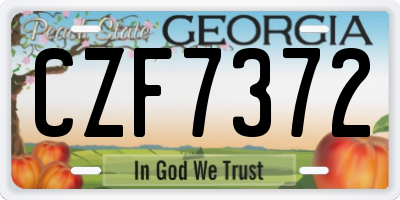 GA license plate CZF7372
