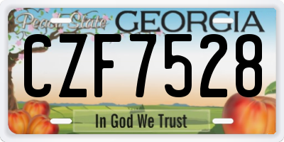 GA license plate CZF7528