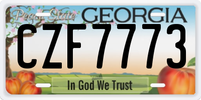 GA license plate CZF7773