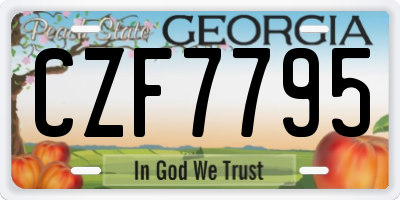 GA license plate CZF7795