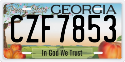 GA license plate CZF7853