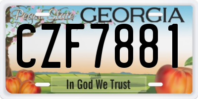 GA license plate CZF7881