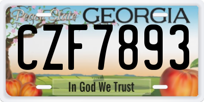 GA license plate CZF7893