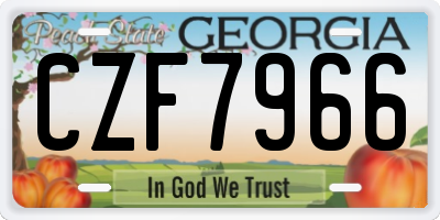 GA license plate CZF7966