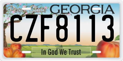GA license plate CZF8113