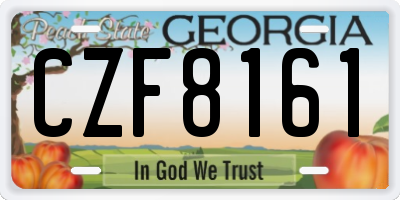 GA license plate CZF8161