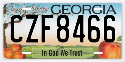 GA license plate CZF8466