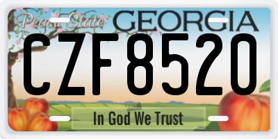 GA license plate CZF8520