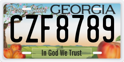 GA license plate CZF8789
