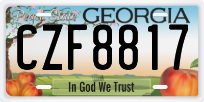 GA license plate CZF8817