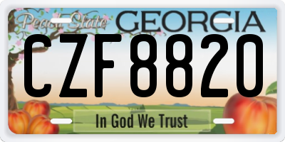 GA license plate CZF8820