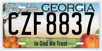 GA license plate CZF8837