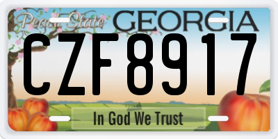 GA license plate CZF8917