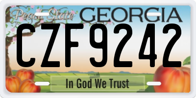 GA license plate CZF9242