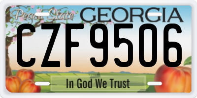 GA license plate CZF9506