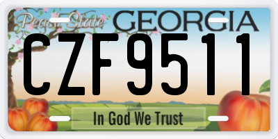 GA license plate CZF9511