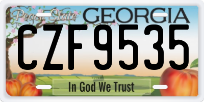 GA license plate CZF9535