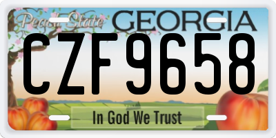 GA license plate CZF9658