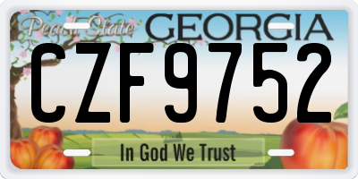 GA license plate CZF9752