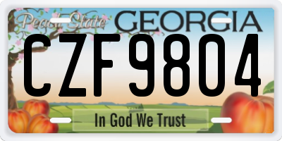 GA license plate CZF9804