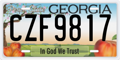 GA license plate CZF9817