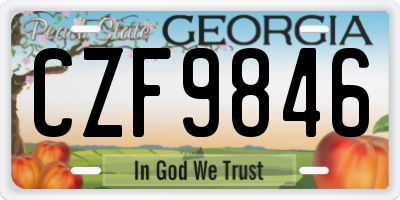 GA license plate CZF9846
