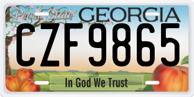 GA license plate CZF9865