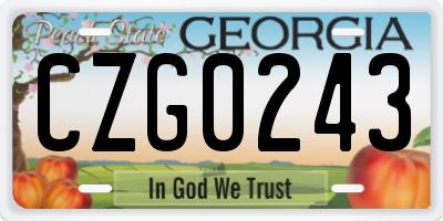 GA license plate CZG0243