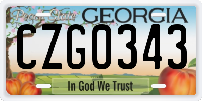 GA license plate CZG0343