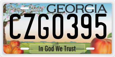 GA license plate CZG0395