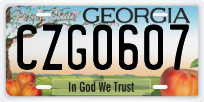 GA license plate CZG0607