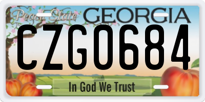 GA license plate CZG0684