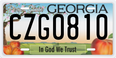 GA license plate CZG0810