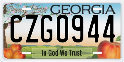 GA license plate CZG0944