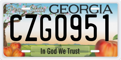 GA license plate CZG0951