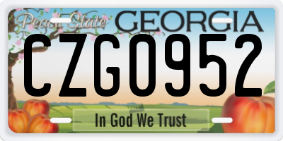 GA license plate CZG0952
