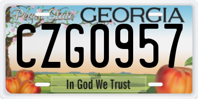 GA license plate CZG0957